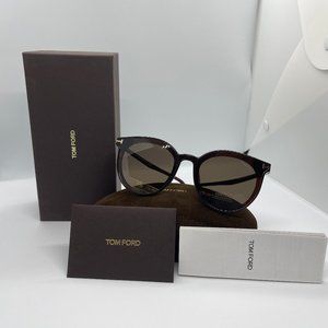 TOM FORD, ROSE GOLD T LOGO,63MM Round Sunglasses.